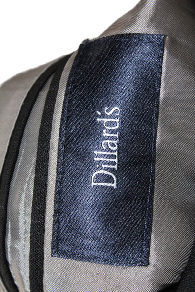Hart Schaffner Marx Mens 2 Piece Black Wool Suit Big & Tall Size 42