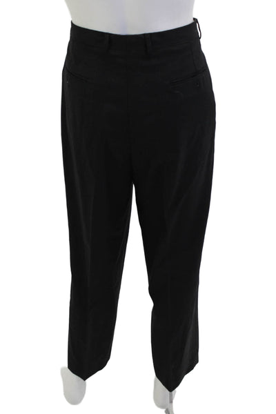 Hart Schaffner Marx Mens 2 Piece Black Wool Suit Big & Tall Size 42