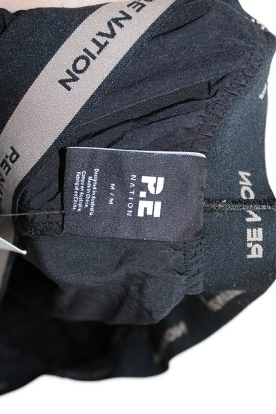 PE Nation Unisex Windbreaker Pants Black 100% Nylon 26 Inseam Size M