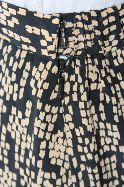 Neiman Marcus Womens Flare Trumpet Silk Geometric Short Skirt Beige Size 27