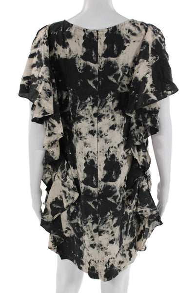 Michael Michael Kors Womens Beige Silk Shift Dress Short Sleeve Size 4