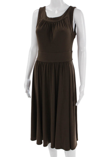 BCBG Paris Women Fit & Flare Tank Dress Brown Size 8
