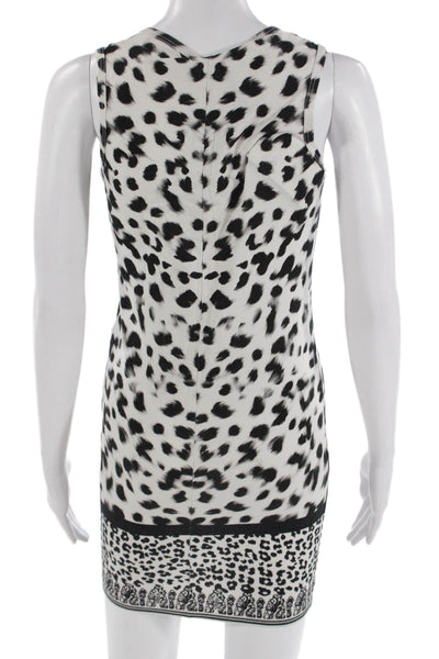 Versus Womens Bodycon Tank Dress Black Animal Print Sleeveless Size S