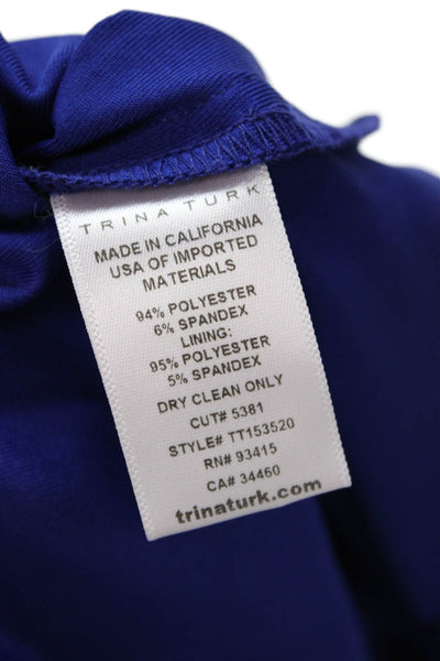 Trina Turk Women Sleeveless Geometric Blue Tunic Size S Petite
