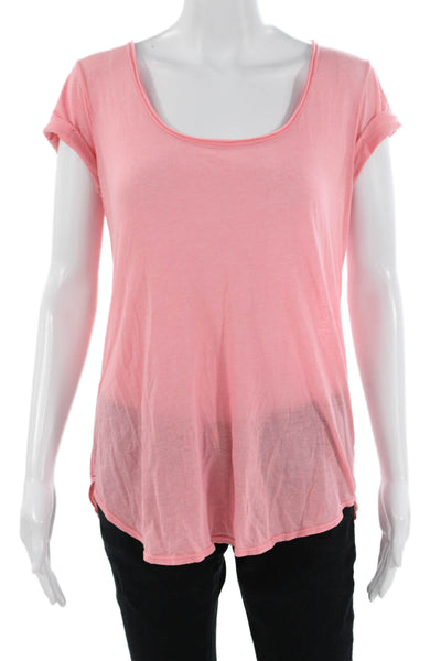 Xirena Womens Basic Pink Cotton T-Shirt Round Neck Sleeveless Bohemian Size M