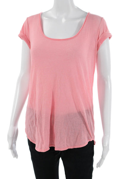 Xirena Womens Basic Pink Cotton T-Shirt Round Neck Sleeveless Bohemian Size M