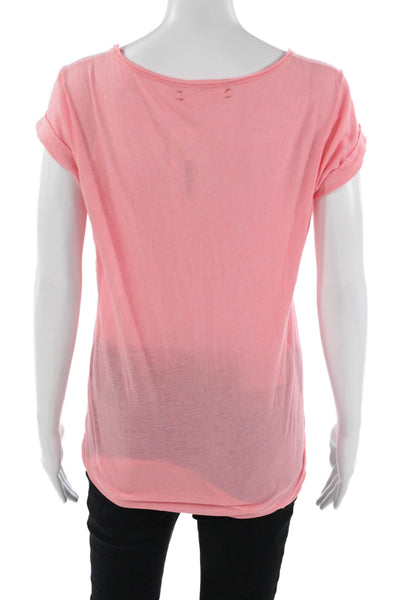 Xirena Womens Basic Pink Cotton T-Shirt Round Neck Sleeveless Bohemian Size M