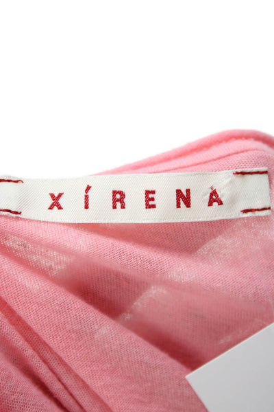 Xirena Womens Basic Pink Cotton T-Shirt Round Neck Sleeveless Bohemian Size M