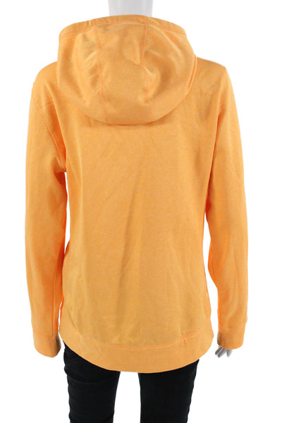 The North Face Women Full-Zip Hoodie Orange Polyester Long Sleeve Size L