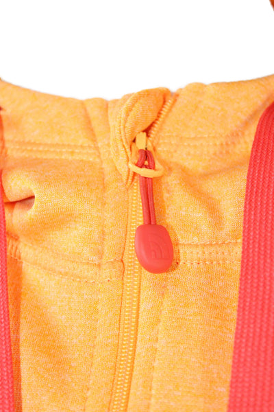 The North Face Women Full-Zip Hoodie Orange Polyester Long Sleeve Size L