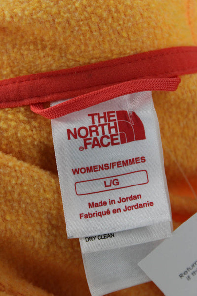 The North Face Women Full-Zip Hoodie Orange Polyester Long Sleeve Size L