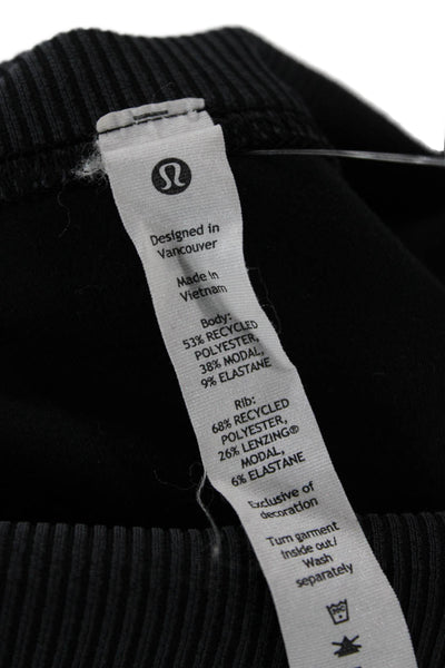 Lululemon Womens Pullover Sweatshirt Dark Gray Mock Neck Long Sleeve Size 10