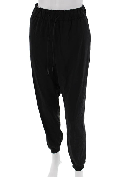 Lululemon Unisex Black Jogger Sweatpants Drawstring Size 12