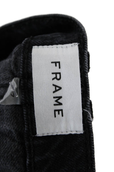 Frame Womens Straight Black Jeans High Rise 31 Inseam Size 27