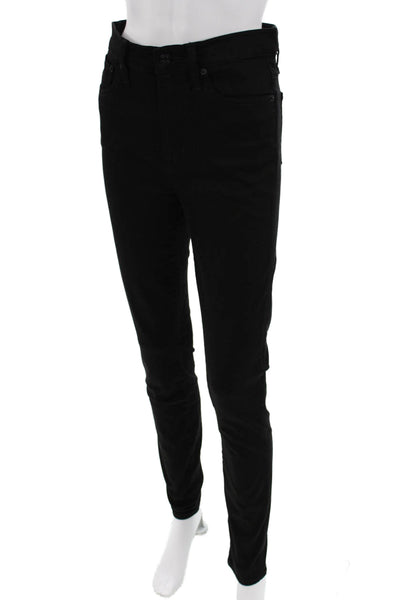 J Crew Unisex Skinny Black Jeans Cotton Button Mid Rise Size 27