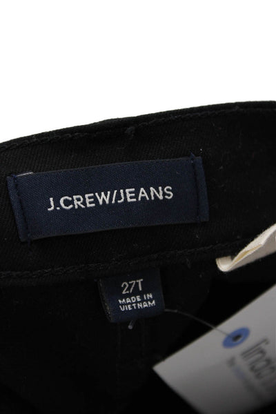 J Crew Unisex Skinny Black Jeans Cotton Button Mid Rise Size 27