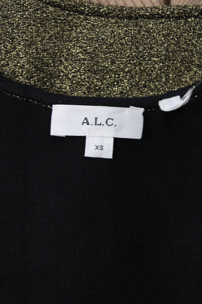 ALC Women Cropped Camisole Black Round Neck Sleeveless Size XS