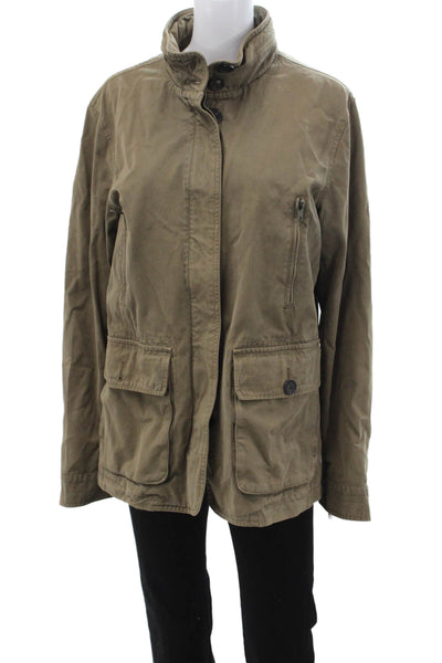 Joseph Unisex Military Jacket Green High Neck Long Sleeve Button Size S