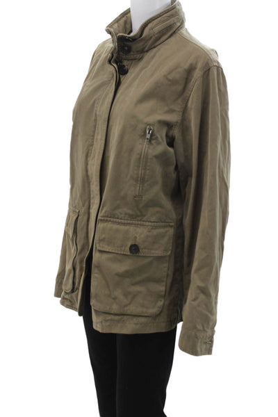 Joseph Unisex Military Jacket Green High Neck Long Sleeve Button Size S