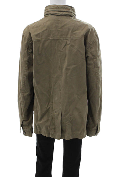 Joseph Unisex Military Jacket Green High Neck Long Sleeve Button Size S