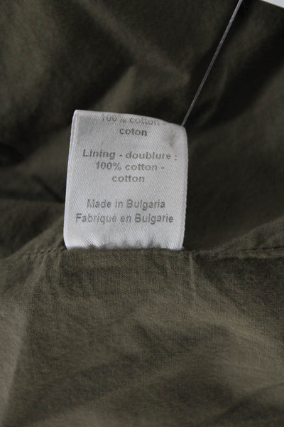 Joseph Unisex Military Jacket Green High Neck Long Sleeve Button Size S