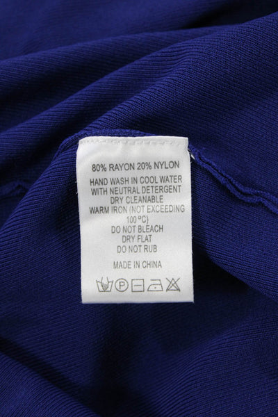 Lela Rose Women Cardigan Sweater Blue Hook & Eye Rayon Nylon Size S