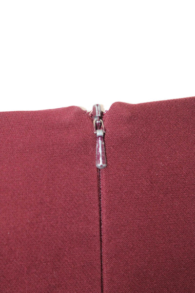 Black Halo Women Jumpsuit Red V Neck Long Sleeve Polyester Size 2