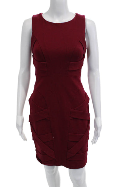 Cynthia Steffe Womens Bodycon Sheath Dress Red Sleeveless Size 4