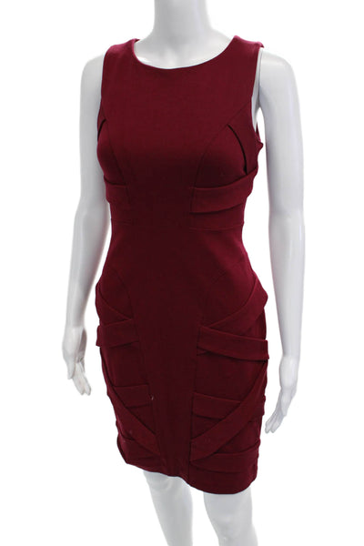 Cynthia Steffe Womens Bodycon Sheath Dress Red Sleeveless Size 4
