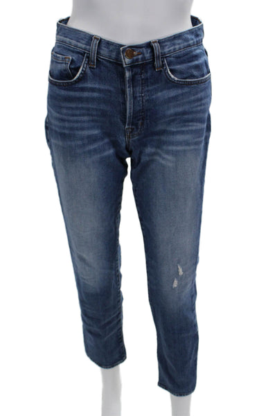 J Brand Womens High Rise Ankle Cropped Jeans Dark Blue Size 27