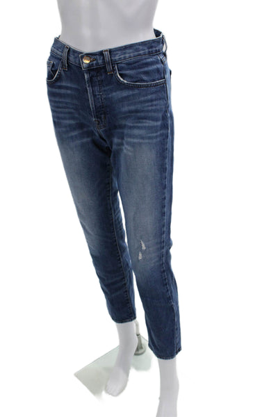 J Brand Womens High Rise Ankle Cropped Jeans Dark Blue Size 27