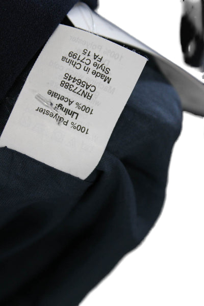 J Crew Women Pleated Mini Skirt Dark Blue 100% Acetate Size 2