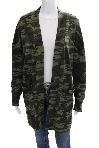 Sanctuary Unisex Cardigan Green Camouflage Long Sleeve Size S