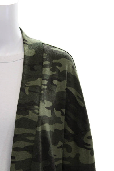 Sanctuary Unisex Cardigan Green Camouflage Long Sleeve Size S