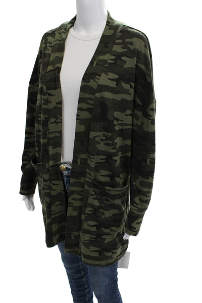 Sanctuary Unisex Cardigan Green Camouflage Long Sleeve Size S