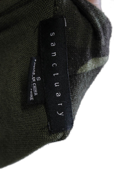 Sanctuary Unisex Cardigan Green Camouflage Long Sleeve Size S