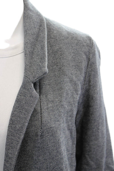 Topshop Womens Herringbone Cotton Blazer Gray Drawstring Plus Size 8