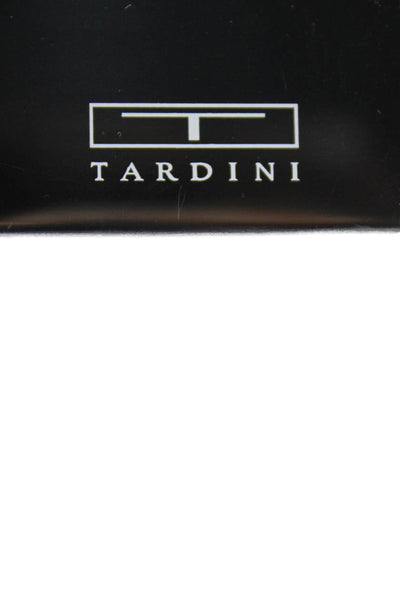 Tardini Womens Genuine American Alligator Compact Mirror Case Dark Brown