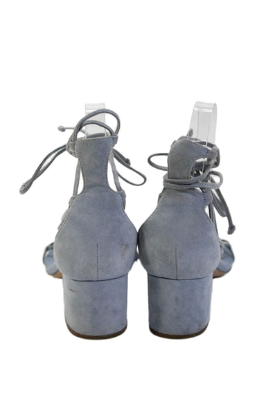 Michael Kors Collection Womens Leather Strappy Sandals Heels Blue Size 38.5 8.5