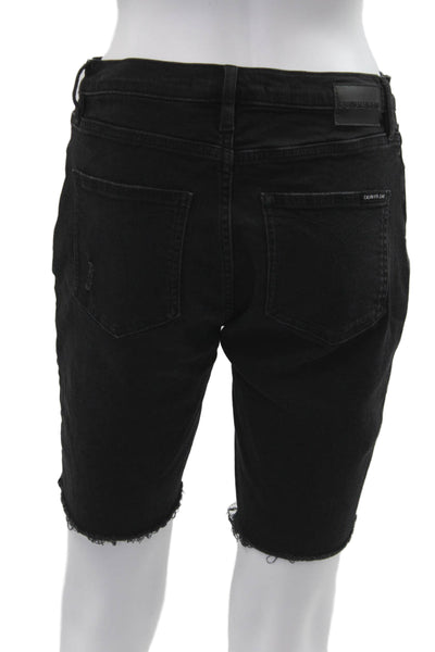 Calvin Klein Jeans Mens Bermuda Shorts Black 99% Cotton Stretch Size 28