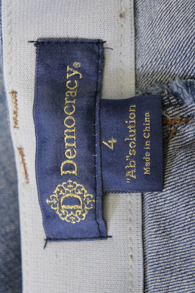 Democracy Women Boyfriend Jeans Blue Mid Rise Button 29 Inseam Size 4