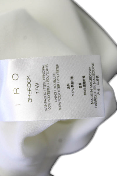 IRO Womens V-Neck White Blouse Long Sleeve 100% Polyester Designer Size 40