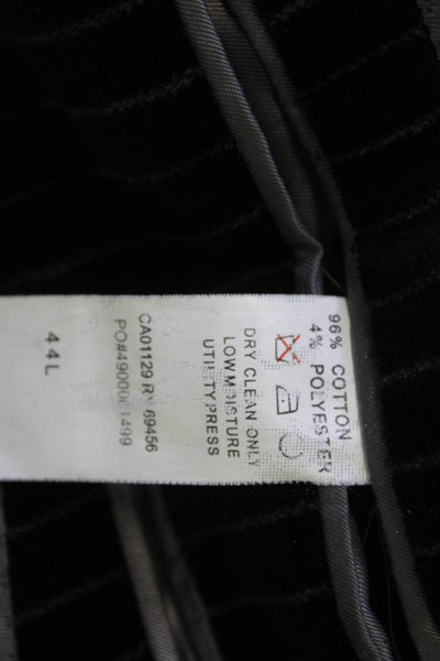 Calvin Klein Mens Black Striped Cotton Blend Blazer Long Sleeve Size 44