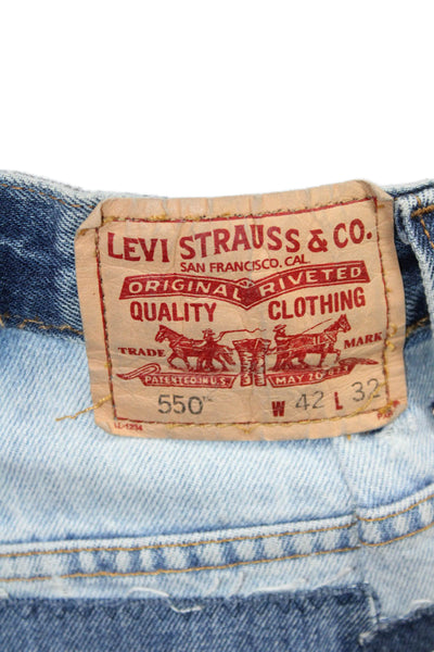 Levis Mens Tapered Jeans Blue Button Fly Size 25