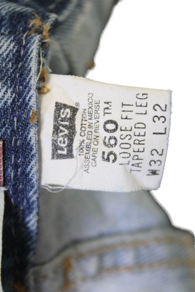 Levis Mens Tapered Jeans Blue Button Fly Size 25