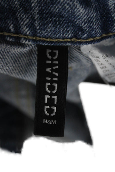 Divided Unisex Wide Leg Blue Cotton Jeans Mid Rise Size 2