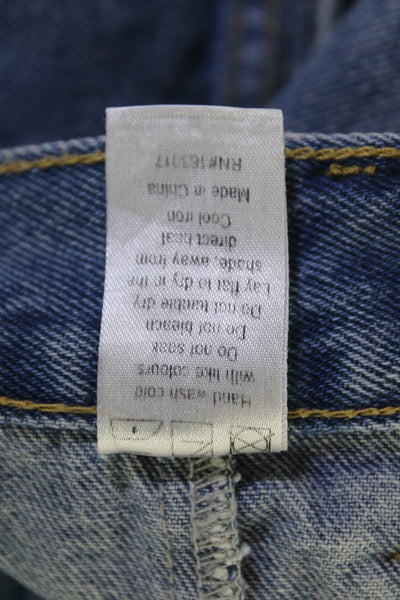 Lioness Unisex Cropped Straight Blue Jeans Size XS