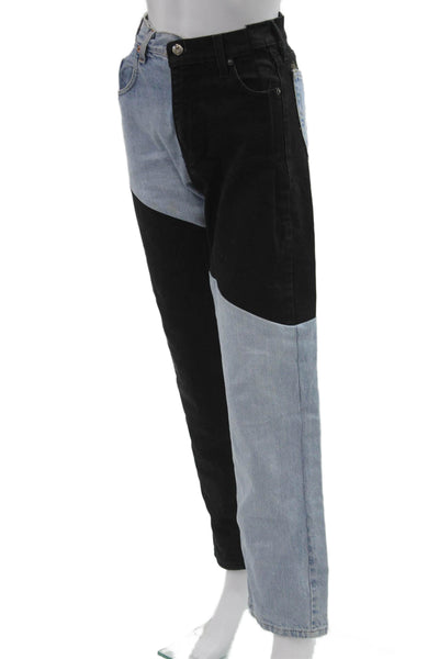 Levis Unisex Straight Black Denim Jeans Mid Rise Size 30