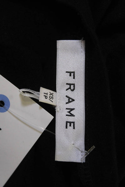 Frame Womens Black Basic Jersey T-Shirt Crew Neck Short Sleeve Size XS