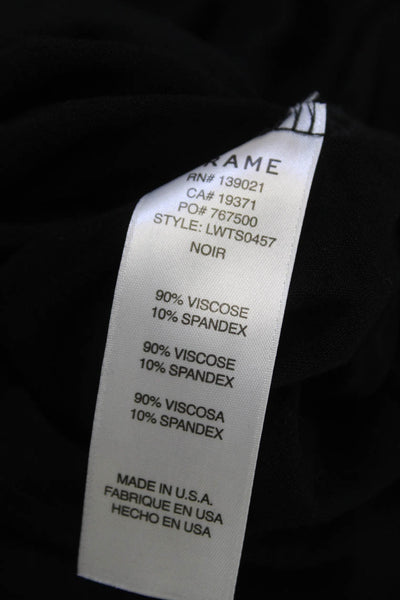 Frame Womens Black Basic Jersey T-Shirt Crew Neck Short Sleeve Size XS